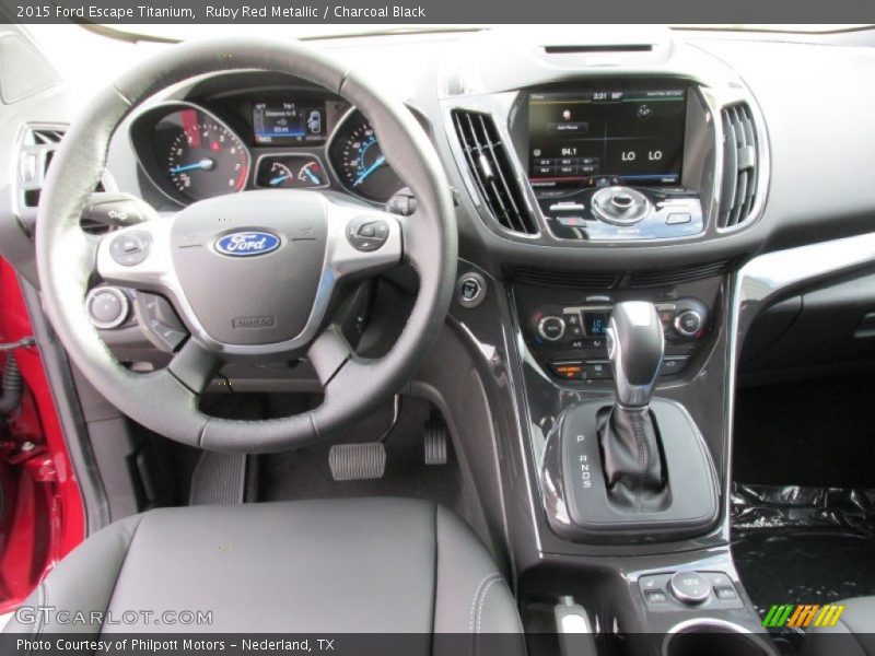 Ruby Red Metallic / Charcoal Black 2015 Ford Escape Titanium