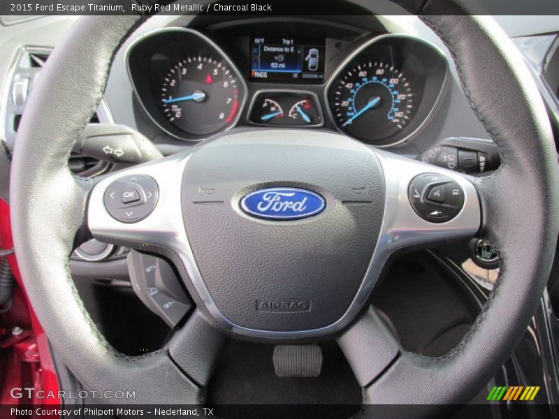 Ruby Red Metallic / Charcoal Black 2015 Ford Escape Titanium
