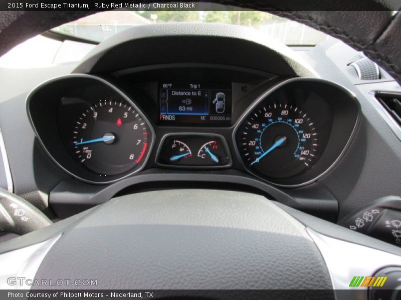 Ruby Red Metallic / Charcoal Black 2015 Ford Escape Titanium
