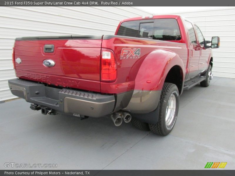 Ruby Red / Adobe 2015 Ford F350 Super Duty Lariat Crew Cab 4x4 DRW