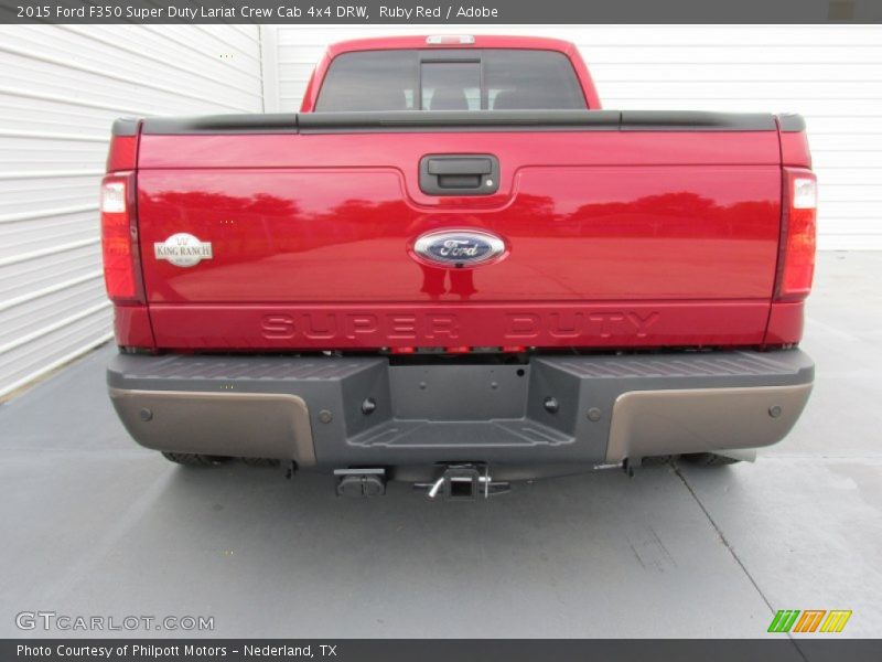 Ruby Red / Adobe 2015 Ford F350 Super Duty Lariat Crew Cab 4x4 DRW