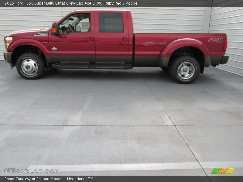 Ruby Red / Adobe 2015 Ford F350 Super Duty Lariat Crew Cab 4x4 DRW