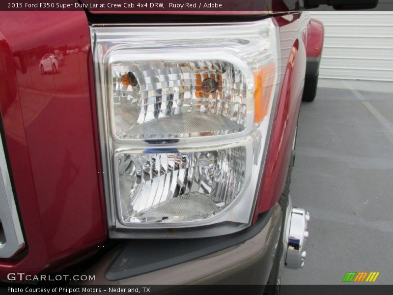 Ruby Red / Adobe 2015 Ford F350 Super Duty Lariat Crew Cab 4x4 DRW