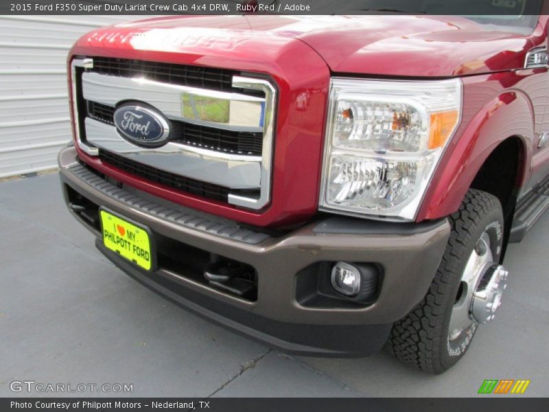Ruby Red / Adobe 2015 Ford F350 Super Duty Lariat Crew Cab 4x4 DRW