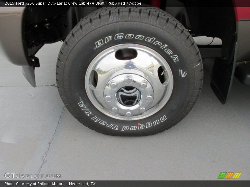 Ruby Red / Adobe 2015 Ford F350 Super Duty Lariat Crew Cab 4x4 DRW