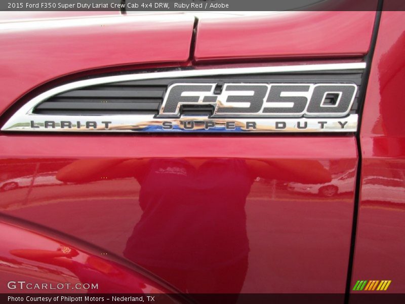 Ruby Red / Adobe 2015 Ford F350 Super Duty Lariat Crew Cab 4x4 DRW