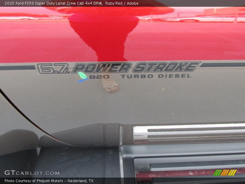 Ruby Red / Adobe 2015 Ford F350 Super Duty Lariat Crew Cab 4x4 DRW