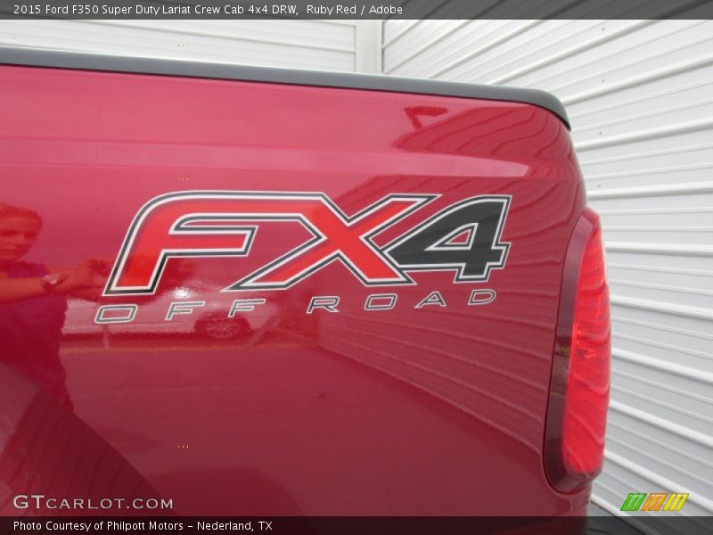 Ruby Red / Adobe 2015 Ford F350 Super Duty Lariat Crew Cab 4x4 DRW