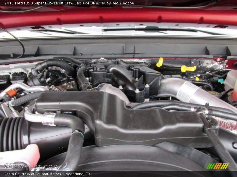 Ruby Red / Adobe 2015 Ford F350 Super Duty Lariat Crew Cab 4x4 DRW