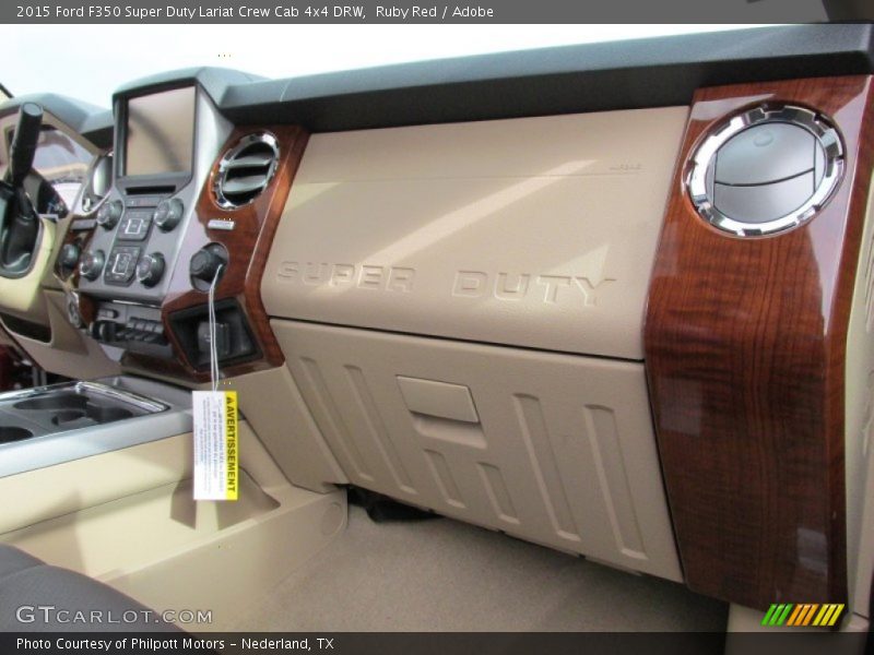 Ruby Red / Adobe 2015 Ford F350 Super Duty Lariat Crew Cab 4x4 DRW