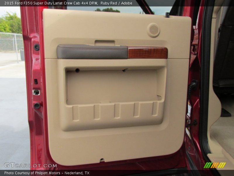Ruby Red / Adobe 2015 Ford F350 Super Duty Lariat Crew Cab 4x4 DRW