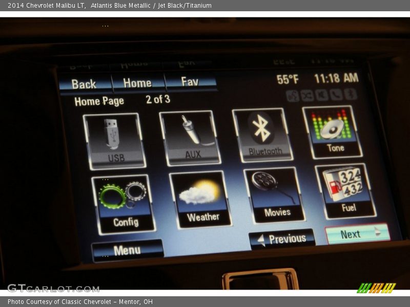 Atlantis Blue Metallic / Jet Black/Titanium 2014 Chevrolet Malibu LT