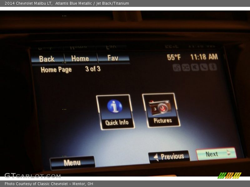 Atlantis Blue Metallic / Jet Black/Titanium 2014 Chevrolet Malibu LT