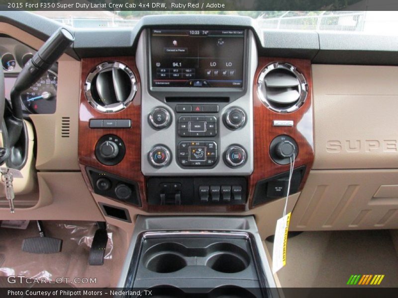 Ruby Red / Adobe 2015 Ford F350 Super Duty Lariat Crew Cab 4x4 DRW