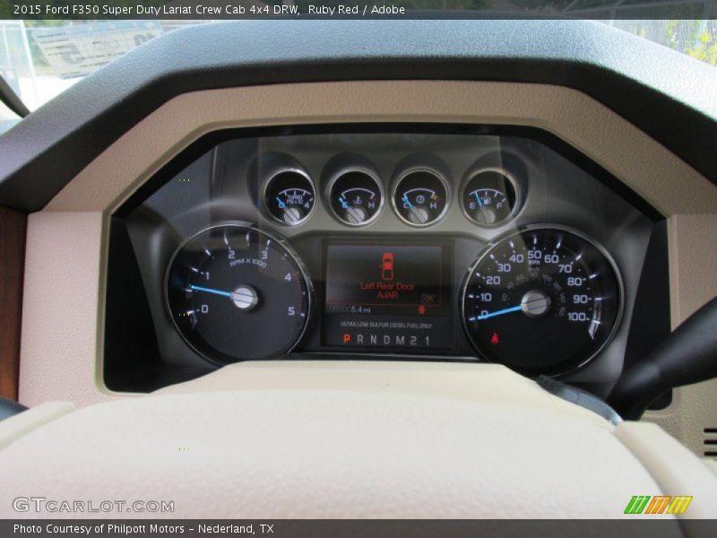 Ruby Red / Adobe 2015 Ford F350 Super Duty Lariat Crew Cab 4x4 DRW