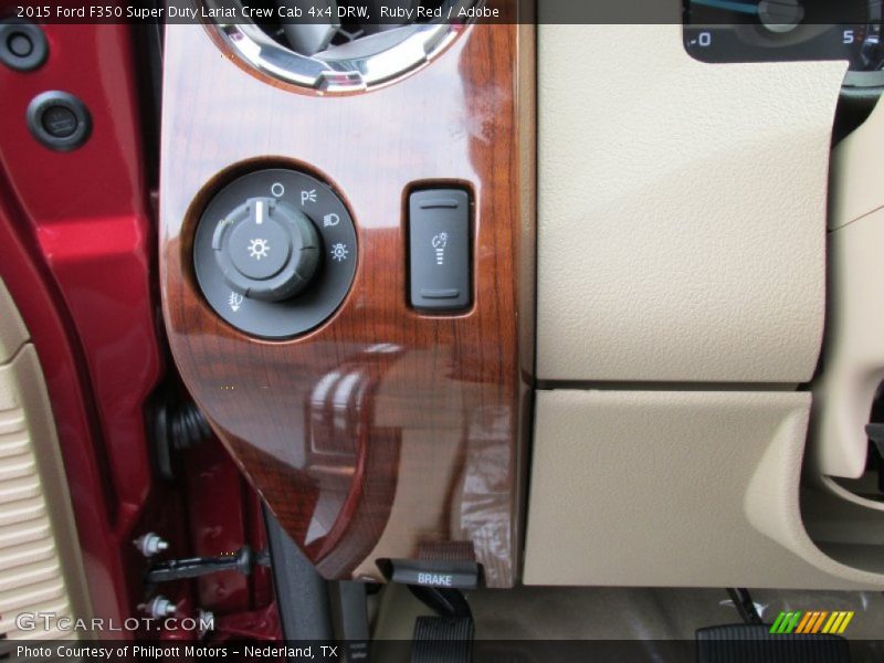 Ruby Red / Adobe 2015 Ford F350 Super Duty Lariat Crew Cab 4x4 DRW