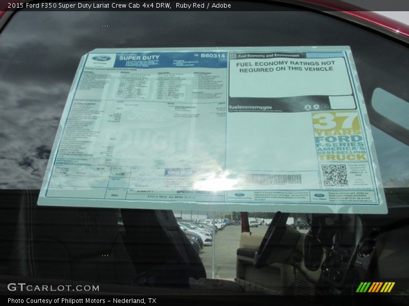 Ruby Red / Adobe 2015 Ford F350 Super Duty Lariat Crew Cab 4x4 DRW