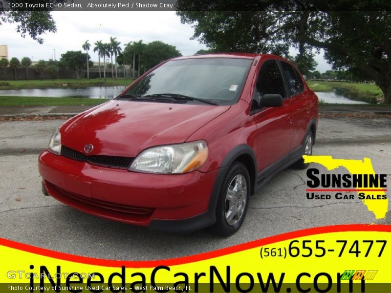 Absolutely Red / Shadow Gray 2000 Toyota ECHO Sedan