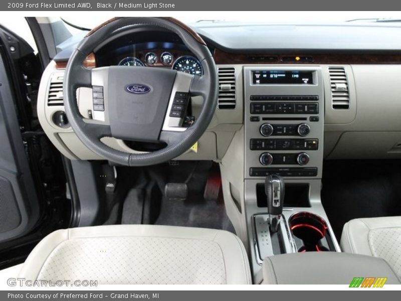 Black / Medium Light Stone 2009 Ford Flex Limited AWD