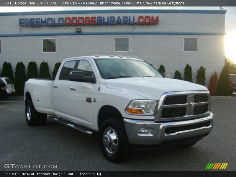 Bright White / Dark Slate Gray/Medium Graystone 2011 Dodge Ram 3500 HD SLT Crew Cab 4x4 Dually