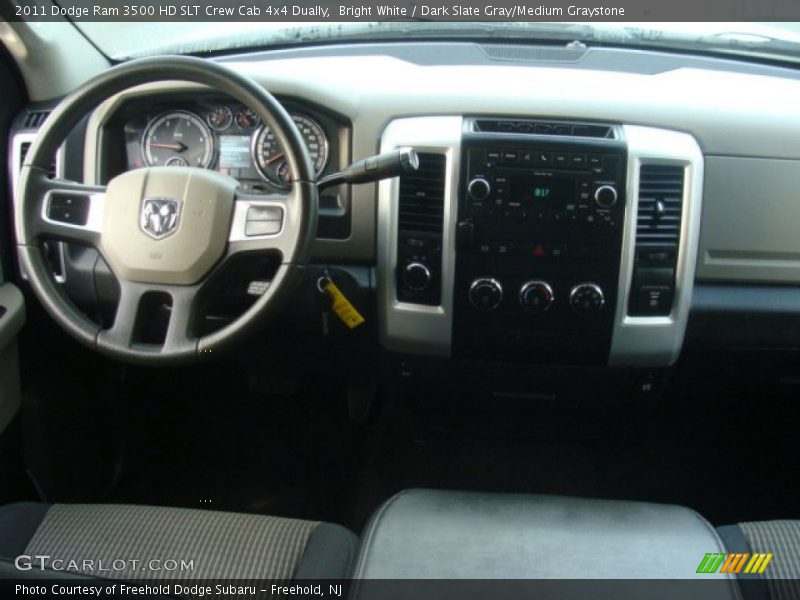 Bright White / Dark Slate Gray/Medium Graystone 2011 Dodge Ram 3500 HD SLT Crew Cab 4x4 Dually