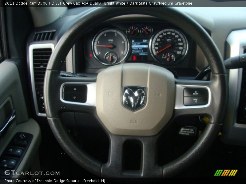 Bright White / Dark Slate Gray/Medium Graystone 2011 Dodge Ram 3500 HD SLT Crew Cab 4x4 Dually