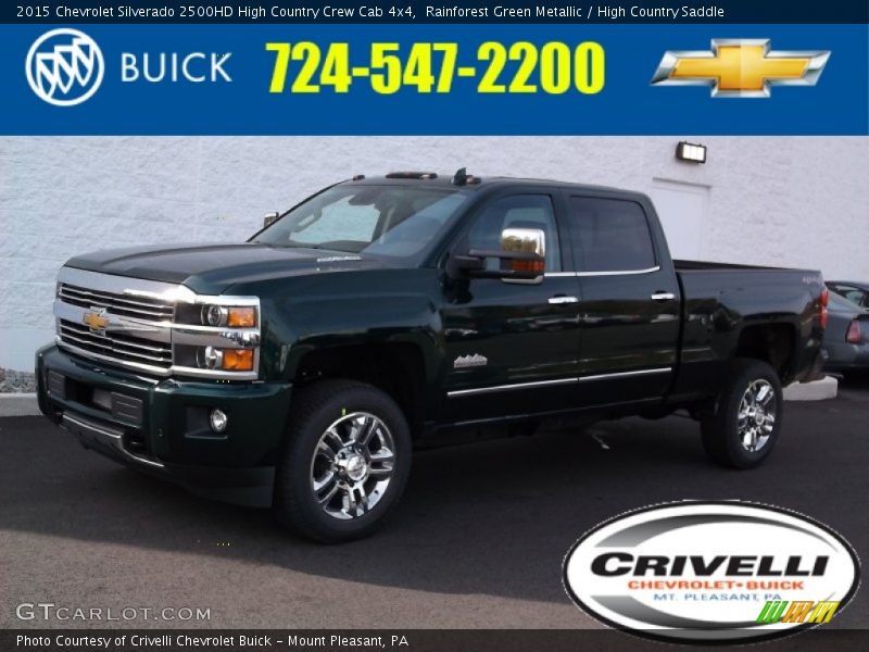 Rainforest Green Metallic / High Country Saddle 2015 Chevrolet Silverado 2500HD High Country Crew Cab 4x4