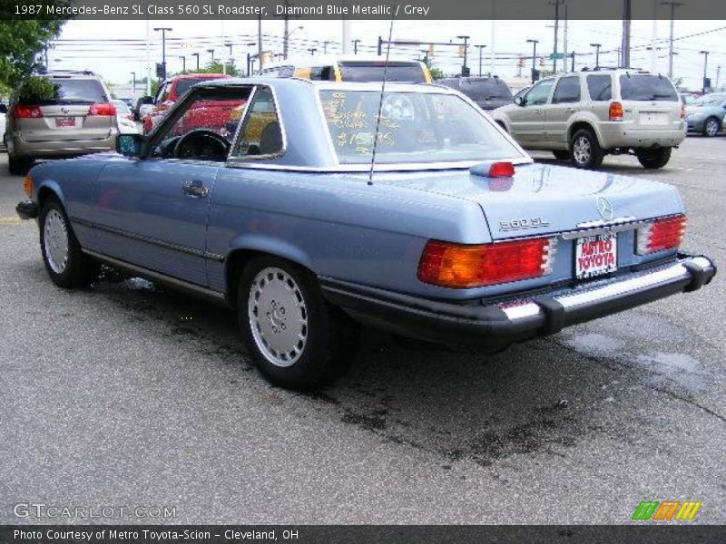 Diamond Blue Metallic / Grey 1987 Mercedes-Benz SL Class 560 SL Roadster