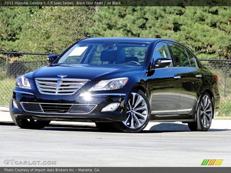 Black Noir Pearl / Jet Black 2013 Hyundai Genesis 5.0 R Spec Sedan