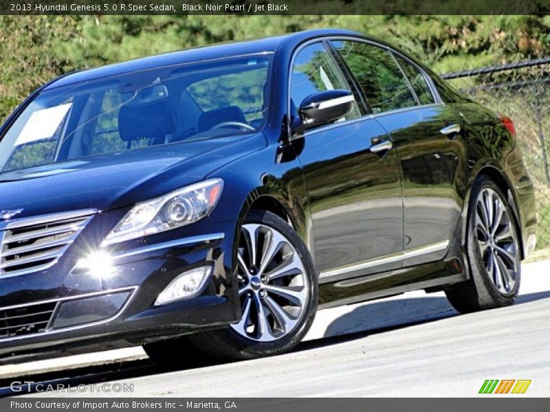 Black Noir Pearl / Jet Black 2013 Hyundai Genesis 5.0 R Spec Sedan