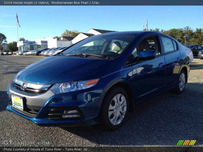 Mediterranean Blue Pearl / Gray 2014 Honda Insight LX Hybrid
