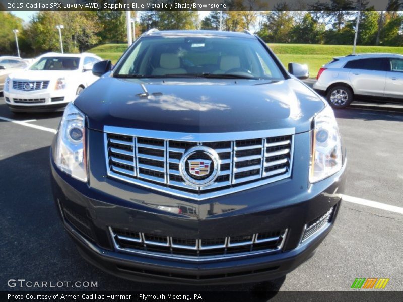Sapphire Blue Metallic / Shale/Brownstone 2015 Cadillac SRX Luxury AWD
