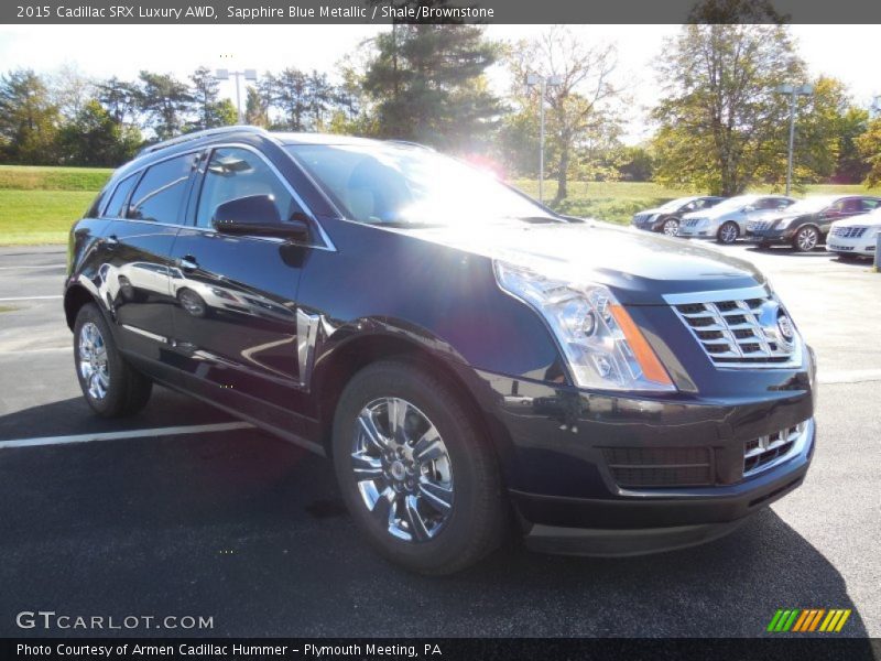 Sapphire Blue Metallic / Shale/Brownstone 2015 Cadillac SRX Luxury AWD