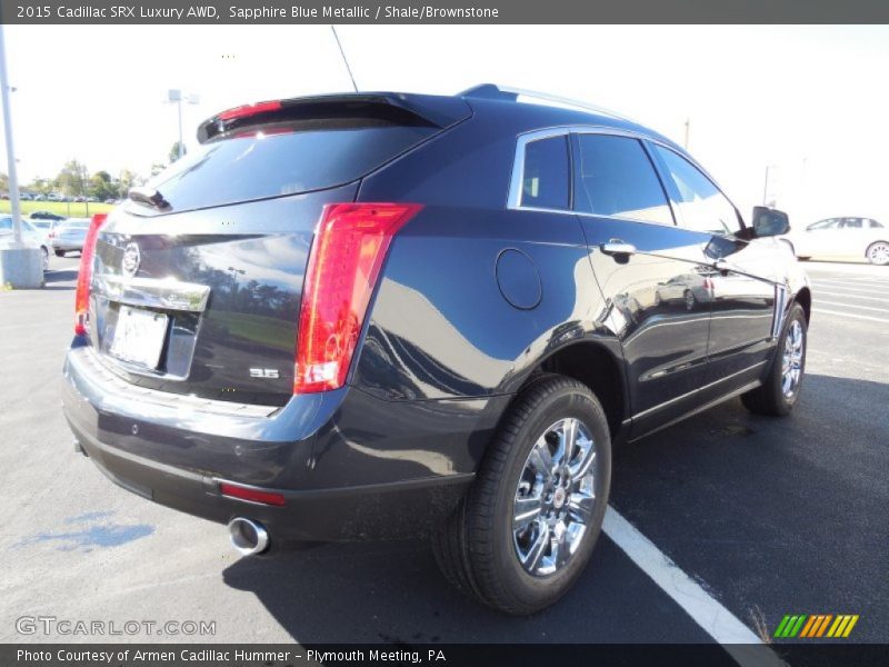 Sapphire Blue Metallic / Shale/Brownstone 2015 Cadillac SRX Luxury AWD