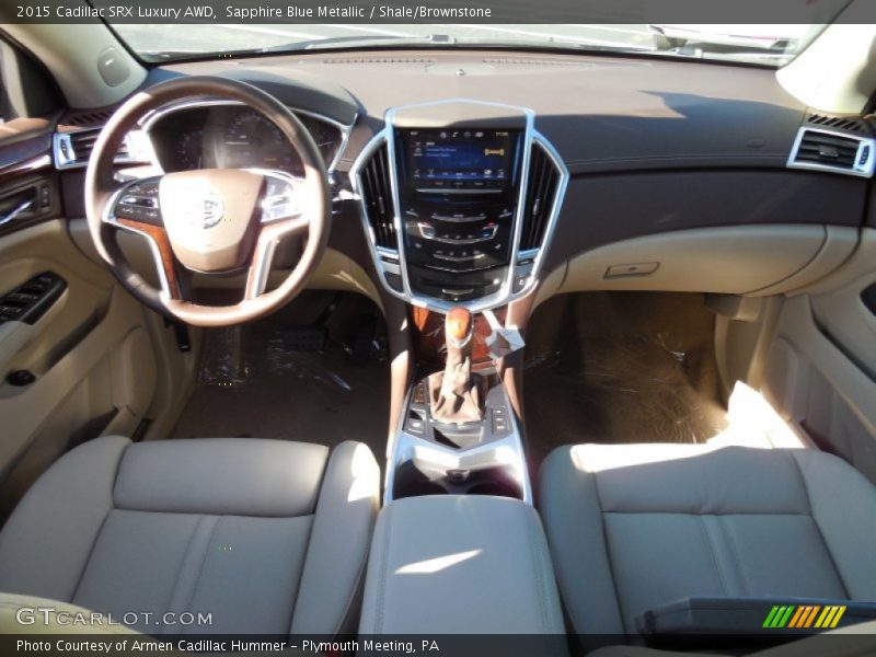 Sapphire Blue Metallic / Shale/Brownstone 2015 Cadillac SRX Luxury AWD