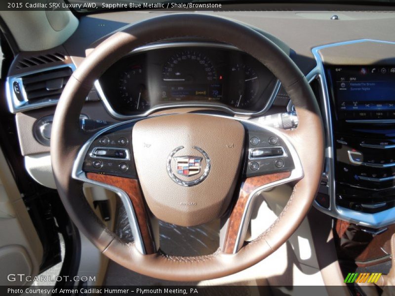 Sapphire Blue Metallic / Shale/Brownstone 2015 Cadillac SRX Luxury AWD