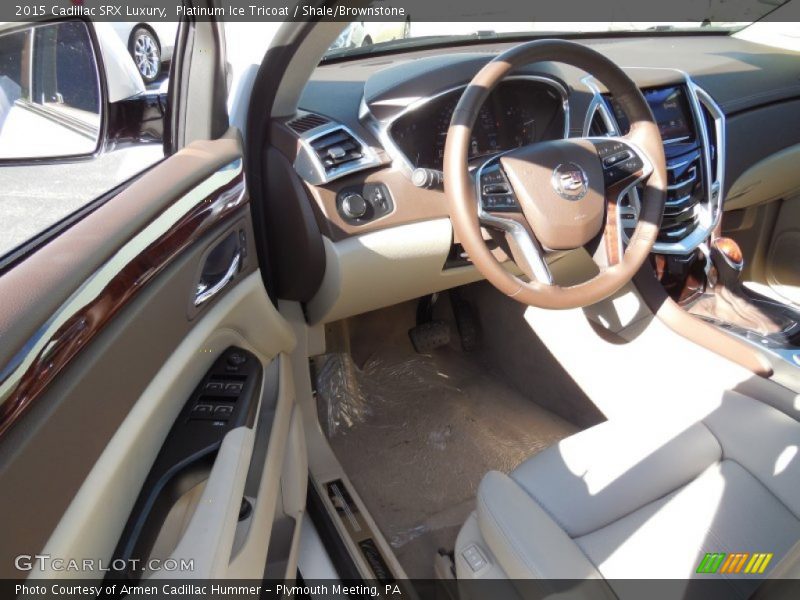 Platinum Ice Tricoat / Shale/Brownstone 2015 Cadillac SRX Luxury