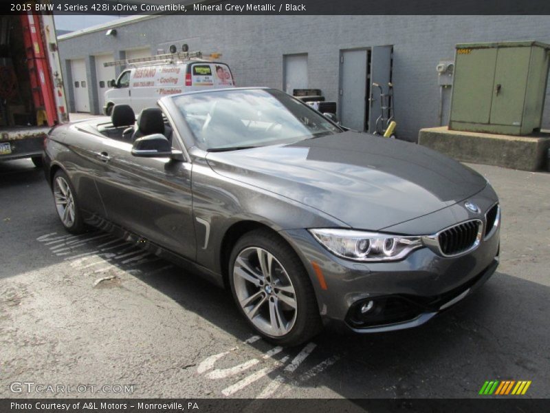 Mineral Grey Metallic / Black 2015 BMW 4 Series 428i xDrive Convertible
