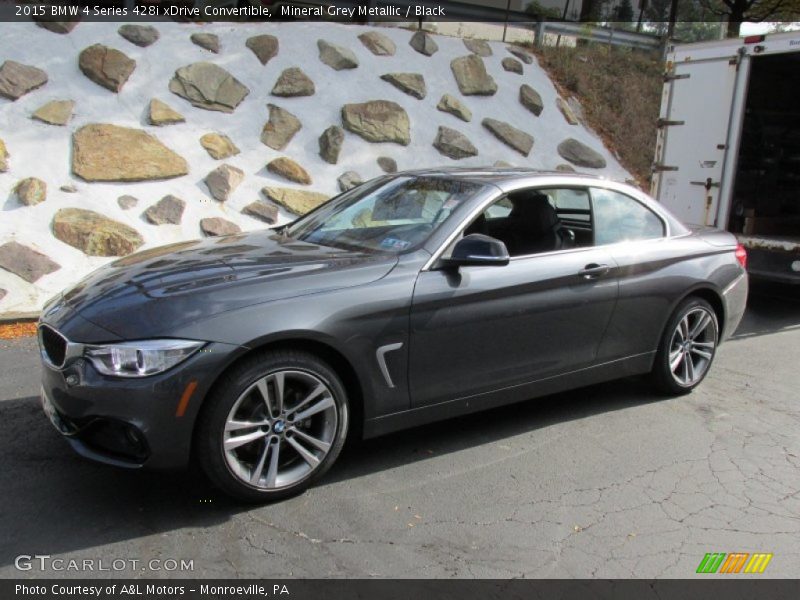 Mineral Grey Metallic / Black 2015 BMW 4 Series 428i xDrive Convertible