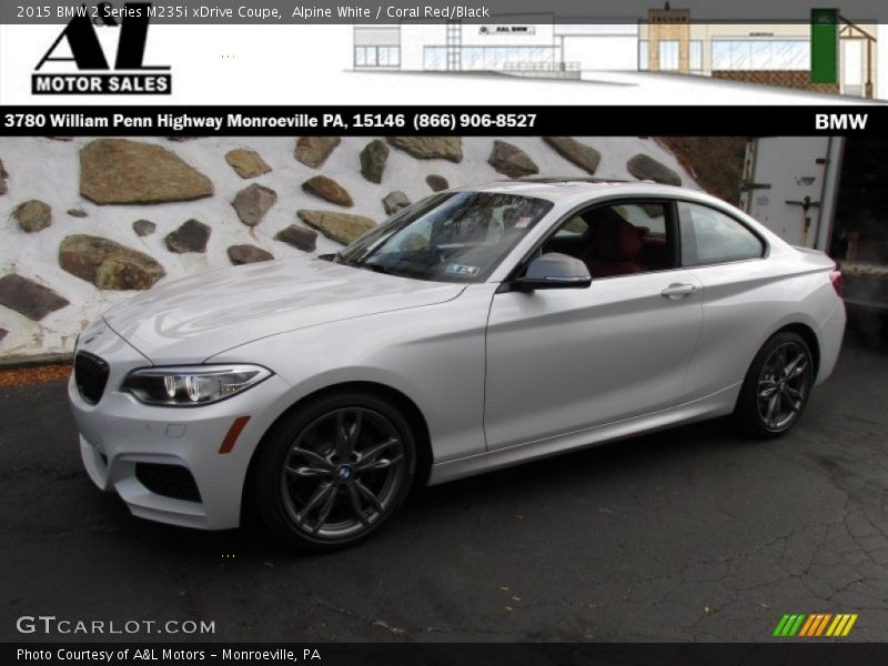 Alpine White / Coral Red/Black 2015 BMW 2 Series M235i xDrive Coupe