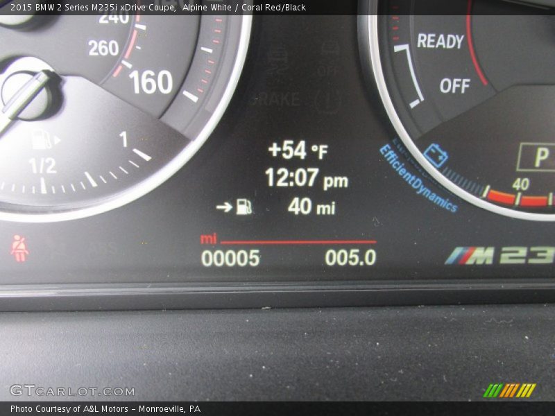 Alpine White / Coral Red/Black 2015 BMW 2 Series M235i xDrive Coupe