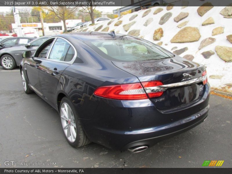Dark Sapphire Metallic / Barley/Truffle 2015 Jaguar XF 3.0 AWD