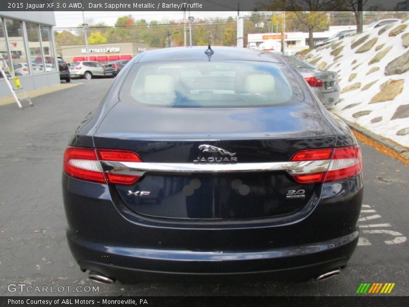 Dark Sapphire Metallic / Barley/Truffle 2015 Jaguar XF 3.0 AWD