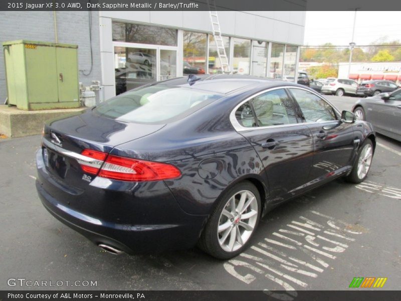 Dark Sapphire Metallic / Barley/Truffle 2015 Jaguar XF 3.0 AWD