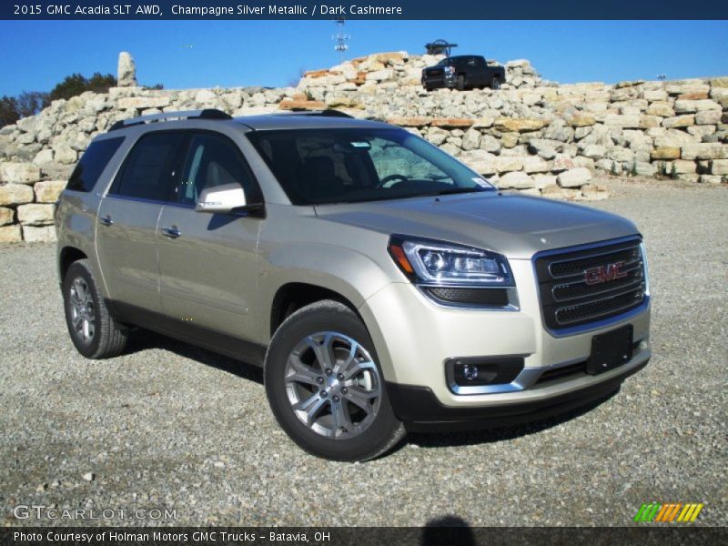 Champagne Silver Metallic / Dark Cashmere 2015 GMC Acadia SLT AWD