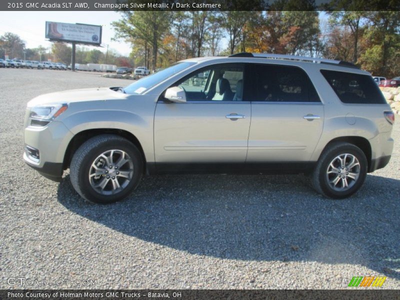 Champagne Silver Metallic / Dark Cashmere 2015 GMC Acadia SLT AWD