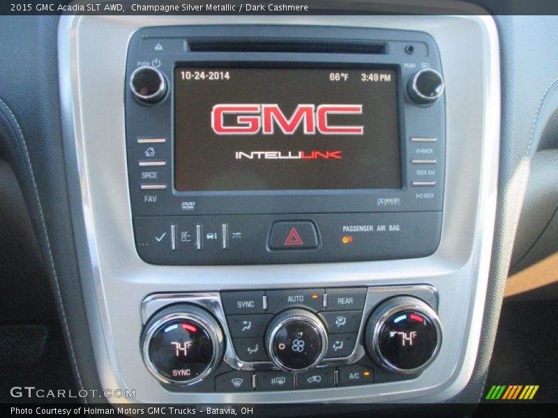 Champagne Silver Metallic / Dark Cashmere 2015 GMC Acadia SLT AWD