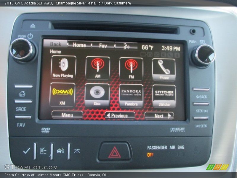 Champagne Silver Metallic / Dark Cashmere 2015 GMC Acadia SLT AWD