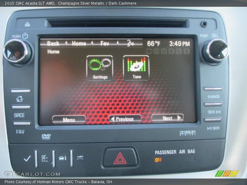 Champagne Silver Metallic / Dark Cashmere 2015 GMC Acadia SLT AWD