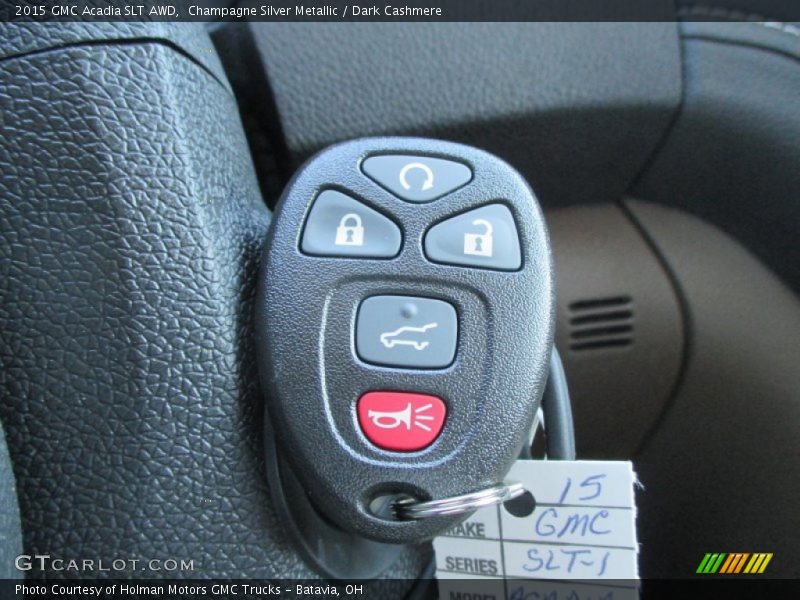 Champagne Silver Metallic / Dark Cashmere 2015 GMC Acadia SLT AWD